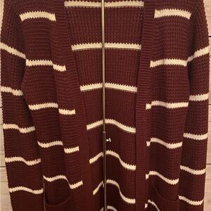 Women’s Moondance Maroon Striped Sweater